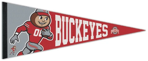 Ohio State Buckeyes RUNNING BRUTUS NCAA Premium Felt Collectors PENNANT Cover