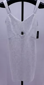 Guess Damen Gr. 8 Schlüsselloch weiß silber Sommer Cocktail Party Kleid neu mit Etikett - Bild 1 von 6