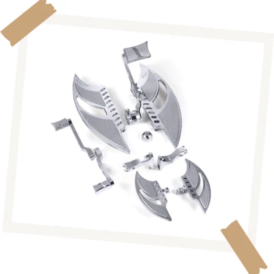 Chrome Floorboards w/Shift Levers for Harley FLHX Touring 2014+ - Imagem 1 de 4