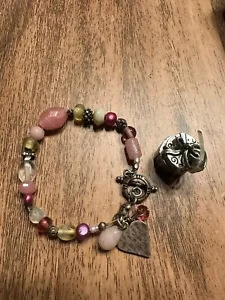 Charm Bracelet With Charm Y2K Jewelry Pink Bracelet - Picture 1 of 3
