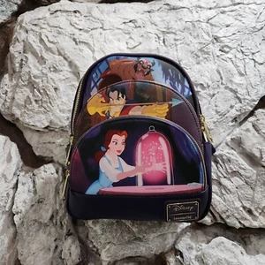 Disney Princess Loungefly Backpack Beauty & The Beast Three Pocket Belle Gaston - Picture 1 of 8