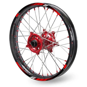 For YAMAHA YZ 125 89-23 22 21 20 Wheel Stickers Rim 21" 19" Dirt Bike D01B Red - Picture 1 of 9