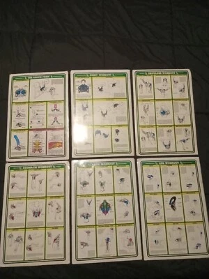Vntg laminate 1984 Fitnus series workout Charts on board lot of 6 by Bruce Algra - Image 1 of 4