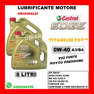 OLIO CASTROL EDGE TITANIUM FST™ 0W40 A3/B4 ACEA A3/B3/B4 2 LATTE 8 LITRI TOTALI - Bild 1 von 2