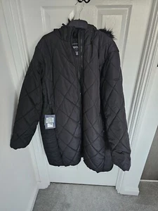 BNWT Women's Regatta Outdoors Black Puffer Fur Jacket UK Size 24 Long - Picture 1 of 9