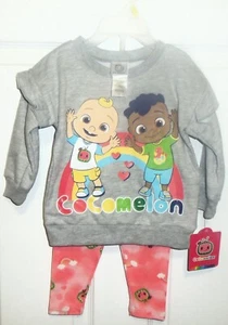Cocomelon Girls Sweatshirt and Pant/Legging Set Choose Size 12 m, 18 m, 24 m NEW - Picture 1 of 6