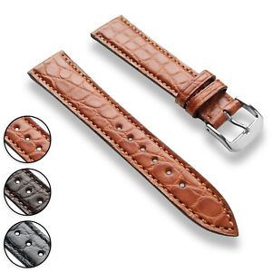 Genuine Louisiana Alligator Leather Watch Band Strap in 20mm 19mm 18mm 16mm 