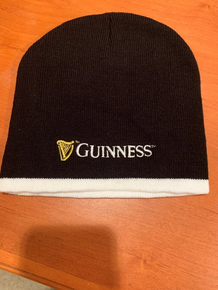 Guiness Beanies - New, Black/white trim, cotton unisex Foto 1 de 1