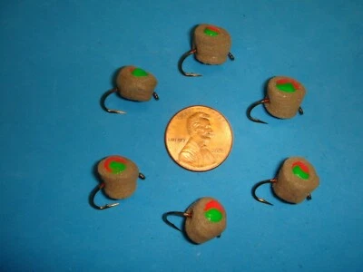 PLANET FLY FISHING FLY FISHING FLIES - Tan FOAM PELLET FLY size #8 (6 pcs.)