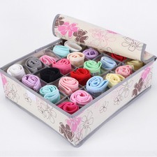 Foldable Organizer Case Storage Boxes with Lids For Ties Underwear Socks