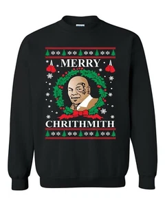 Merry Chirithmith Mike Tyson Ugly Christmas Sweatshirt T-Shirt mit Rundhalsausschnitt - Bild 1 von 2