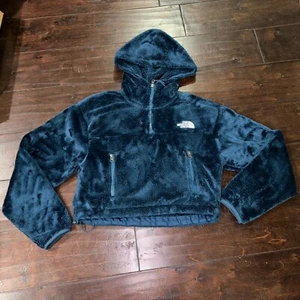 The North Face Osito Cropped Fleece Jacket Dark Teal Blue Women’s S EUC - Picture 1 of 3