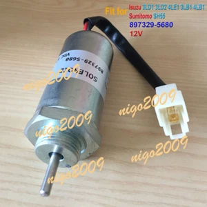 12V Solenoid Valve for Isuzu Engine 3LD1 3LD2 4LE1 3LB1 4LB1 SumitomoSH55 Digger - Picture 1 of 6