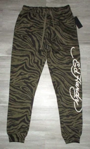 MENS ED HARDY DRAGON ZEBRA DRAWSTRING SWEAT JOGGER PANTS SIZE L - Picture 1 of 2