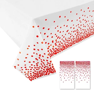 Plastic Table Cloth 2 Pack Table Cloths for Parties Rectangle Tablecloth White R - Picture 1 of 7
