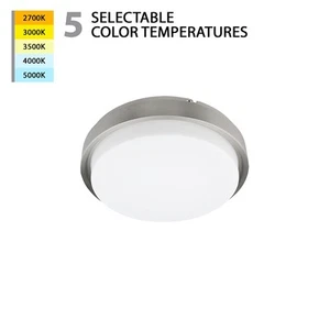 WAC Lithium 1Lt LED 15" Round Flush Mount/5CCT, Nickel/White - FM-200115-CS-BN - Picture 1 of 1