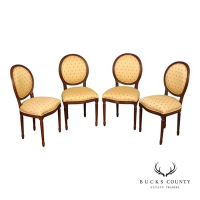 Juego de cuatro sillas de comedor tapizadas estilo Luis XVI Ethan Allen Foto 1 de 4