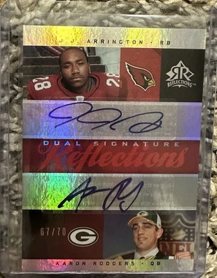 2005 Upper Deck Reflections Aaron Rodgers/J.J. Arrington Rookie Dual Auto #67/70 - Image 1 of 3