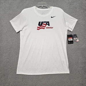 Nike USA Hockey Shirt Damen Large weiß Logo T-Shirt Neu mit Etikett - Bild 1 von 18
