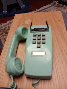 VTG Western Electric Aqua Turquoise Wall Phone Push Button 1970s 1980s Untested - Picture 1 of 6