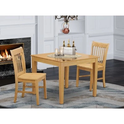 East West Furniture OXNO5-MAH-W 5 Piece Dining Set Includes a Square Dinner Tabl - Image 1 of 4