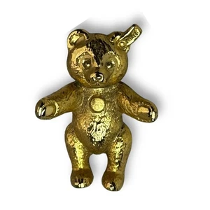 Vintage 80's Steiff Jabre 80th Anniversary Teddy Bear Pin Brooch, Ear Tag  - Picture 1 of 2
