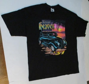 T-shirt vintage anni 90 Lee Almost Heaven in a '37 Ford Automobile XL Dave England - Foto 1 di 7