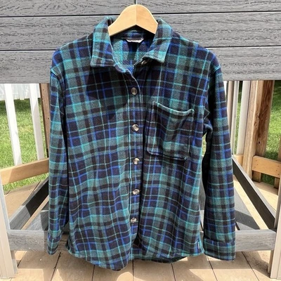 Chaqueta Camisa Chaqueta Eddie Bauer Para Mujer de Vellón a Cuadros con Bolsillos Talla M Foto 1 de 4