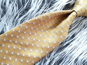 BROOKS BROTHERS 346 PURE SILK MEN'S YELLOW BLUE CHECK MADE IN USA NECKTIE