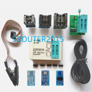 EZP2019 Alta Velocidad USB SPI Chip Programador IC eprom Programador Socket + 8 Adaptadores - Imagen 1 de 6