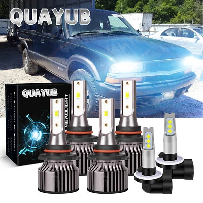 Para For Chevrolet S10 2000 2001-2004 Faros LED Hi / Lo +Kit de luces antiniebla - Image 1 of 4