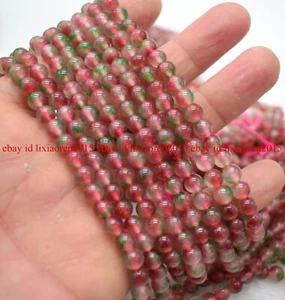 Fine 6mm Natural Red Jade Jadeite Gemstone Round Loose Beads 15" AAA+ - Picture 1 of 12