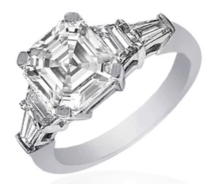 Diamond Engagement Ring 1.75 Carat Asscher, Trapezoid, and Baguette Cut GIA C... - Picture 1 of 1