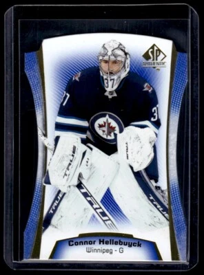 2021-22 SP Authentic Die Cut Blue Connor Hellebuyck Winnipeg Jets #DC-13 - Image 1 of 2