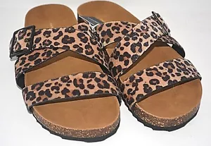 American Eagle DAMEN LEOPARDENMUSTER ANIMAL PRINT SANDALEN PANTOLETTEN BRAUN HELLBRAUN RIEMEN 8 - Bild 1 von 4