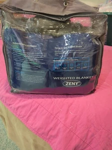 ZENY 100% Cotton Weighted Gravity Blanket w/ Glass Beads GRAY 15Lbs 48" x 72" - Picture 1 of 2