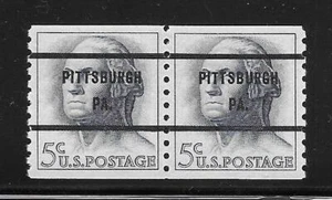 SCARCE Mint NH PRECANCELED VF Pair Scott #1229 "PITTSBURGH PA." Style 71 - Picture 1 of 1