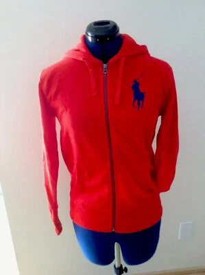 NWT Beautiful Brand New Red  Big Pony Ralph Lauren POLO Hooded Sweatshirt  Small - Image 1 of 4