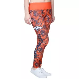 Denver Broncos NFL arancione statico pioggia leggings pantaloni yoga donna taglia XL NUOVO - Foto 1 di 1