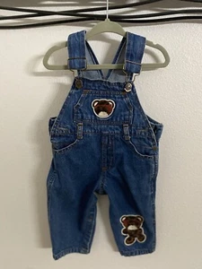 Allura Blues Overall Kleinkind Mädchen Größe 6-9 Monate Denim mit Bärenakzenten - Bild 1 von 7