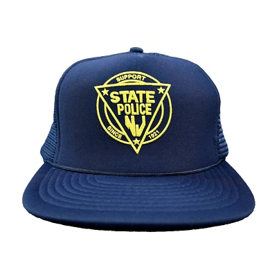 De colección Gorra Policía Estatal de Nueva Jersey Gorra Snapback Cuerda Camionero Malla Espuma Speedway Foto 1 de 4