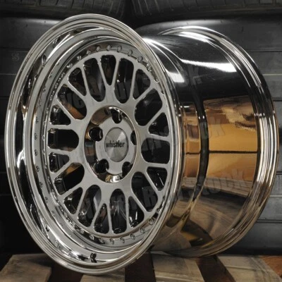 WHISTLER SK1 19x9.5 19x10.5 STAGGERED 5x114.3 PVD CHROME MESH SPOKE 4 WHEELS SET - Image 1 of 4