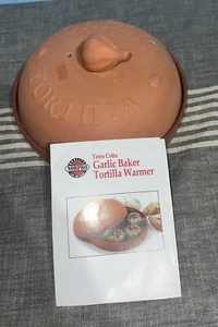 Terra Cotta Garlic/Tortilla  Baker  Oven Safe New - Picture 1 of 7