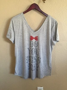 T-shirt scollo a V MISS ME " TI MANCHI " LEGGERISSIMA Taglia Large - Foto 1 di 1