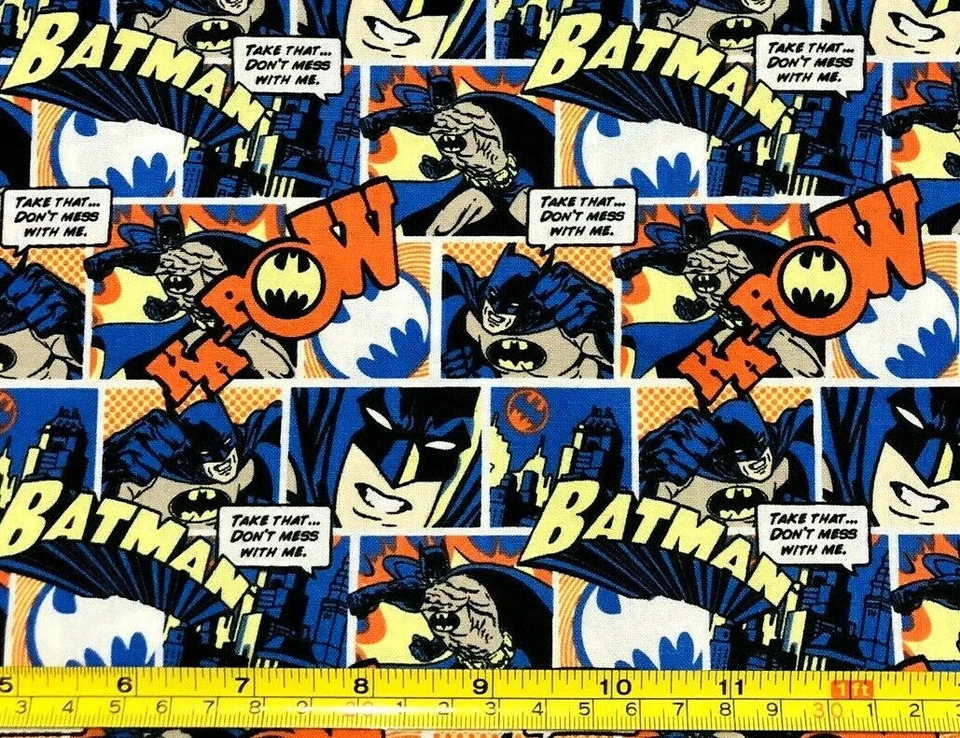 Tira cómica Tina chatarra 9"x21" Marvil Batman Ka-pow difícil de encontrar tela de algodón rara Foto 1 de 1