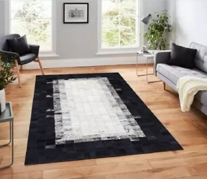 HANDGEFERTIGTER 100 % RINDSLEDERTEPPICH Patchwork Rindsleder Bereich Teppich echtes Rindsleder Flurläufer - Bild 1 von 3