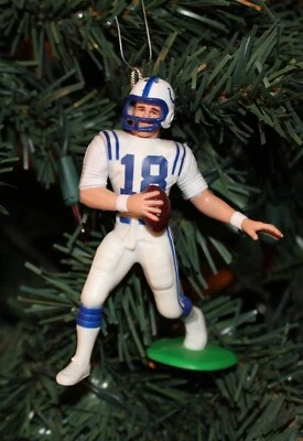 Peyton Manning Indianapolis Colts Árbol de Navidad Adorno Blanco Jersey Fútbol Foto 1 de 2