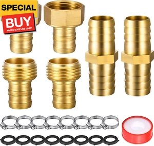 4 Sets 5/8 Inch Solid Brass Garden Hose Mender End Repair Kit Water Hose Couplin - Picture 1 of 7