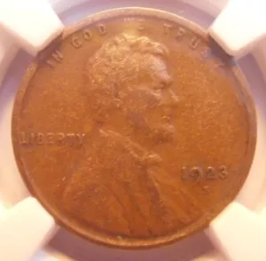 1923 S Lincoln Cent, NGC Certified F 15 (23SN49) - Picture 1 of 5