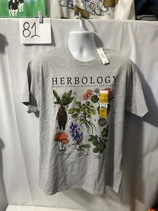 Harry Potter Mens Herbology Hogwarts School of Witchcraft Wizardry Shirt New Lar - Picture 1 of 8